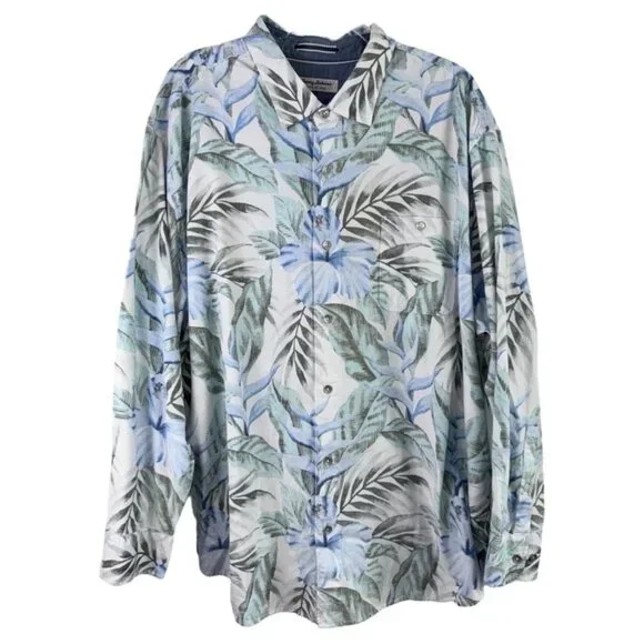 Tommy Bahama Coastline Cord Fine Vines Shirt Men’s Big Tall 4XB Paloma Corduroy